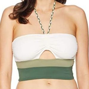 Vince Camuto colorblock bandeau crop tie neck bikini top